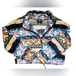 Love + Joy By FTC With Love Pullover Colorful Soft Fuzzy Hoodie Small Womens